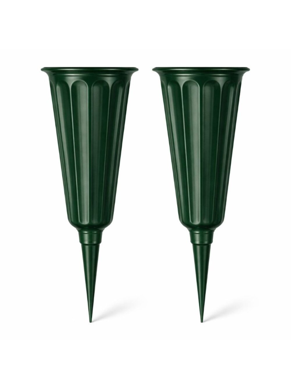 Green Cemetery Vase With Spike Set Of 2 Grave Flower Holder Memorial Vase Ground
